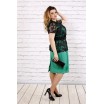 Зеленое платье с поясом ККК1738-0697-2