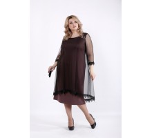 Бисквитное платье с органзой ККК519-01063-3