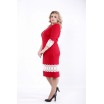 Красное яркое платье из трикотажа с кружевом ККК531-01059-3