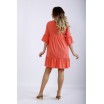 Короткое коралловое платье ККК44415-01206-1