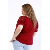 Бордовая блузка с вставками из гипюра ККК44442-01196-2