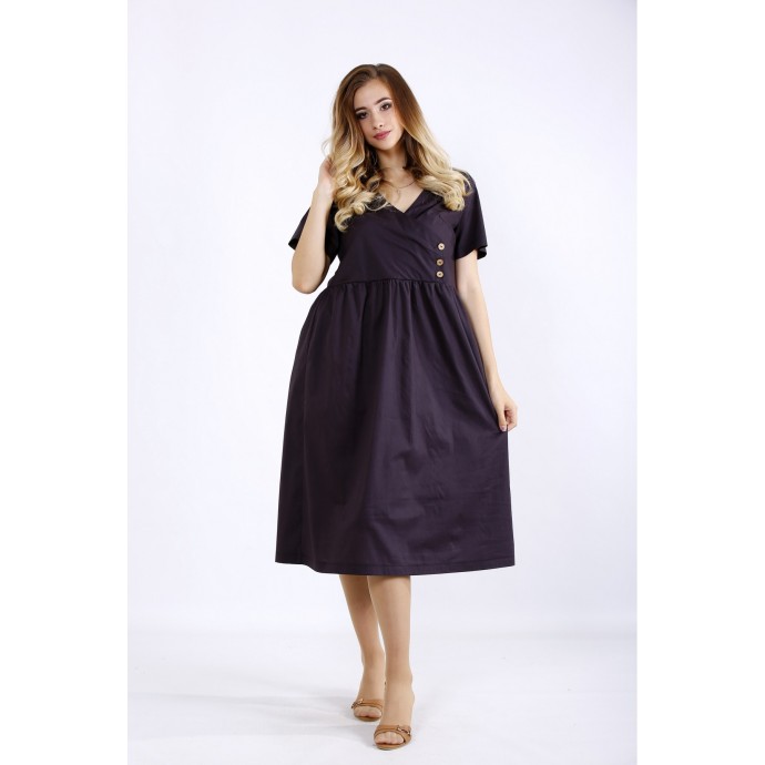 Темное платье с пышной юбкой ККК55531-01217-1