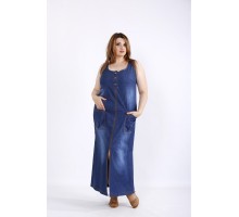 Длинное синее джинсовое платье ККК55546-01211-1