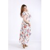 Белое длинное платье с цветами ККК55511-01224-2