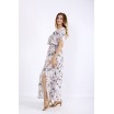 Пудровое длинное легкое платье ККК55536-01215-1