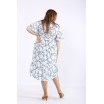 Пышное летнее платье с бирюзовыми цветами ККК55514-01223-2