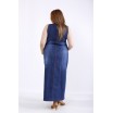 Длинное синее джинсовое платье ККК55546-01211-1