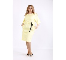 Желтое светлое платье из льна ККК22247-01120-3