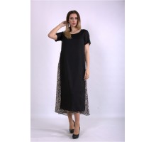 Черное длинное платье из шифона ККК22255-01118-1