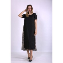 Черное длинное платье из шифона ККК22255-01118-1