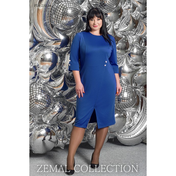 Синее платье большого размера топs5-PL4-231-24