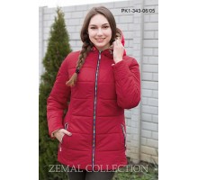 Красная женская куртка на молнии ТОП02-PK1-343