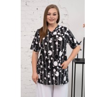 Трикотажна блуза Локі чорна з білим UA25B19 Трикотажна блуза Локі чорна з білим UA25B19