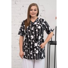 Трикотажна блуза Локі чорна з білим UA25B19 Трикотажна блуза Локі чорна з білим UA25B19