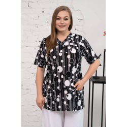 Трикотажна блуза Локі чорна з білим UA25B19