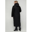 Черное длинное стеганное пальто РК11S1-922
