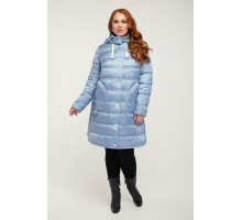 Голубое стеганное пальто РК11S13-857